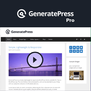 GeneratePress Pro theme plugin with GPL license